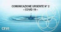 COMUNICAZIONE URGENTE N°2 - COVID 19